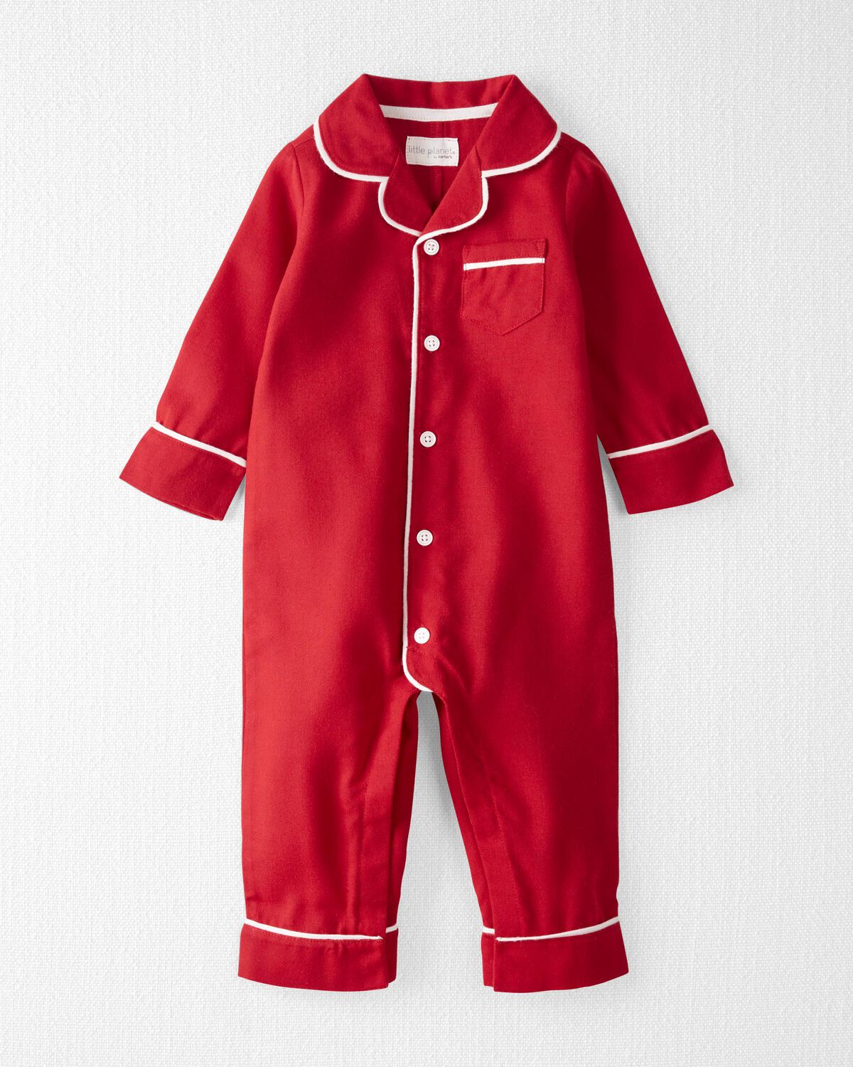 Perfect Red Baby 1Piece Recycled Coat Style Pajamas