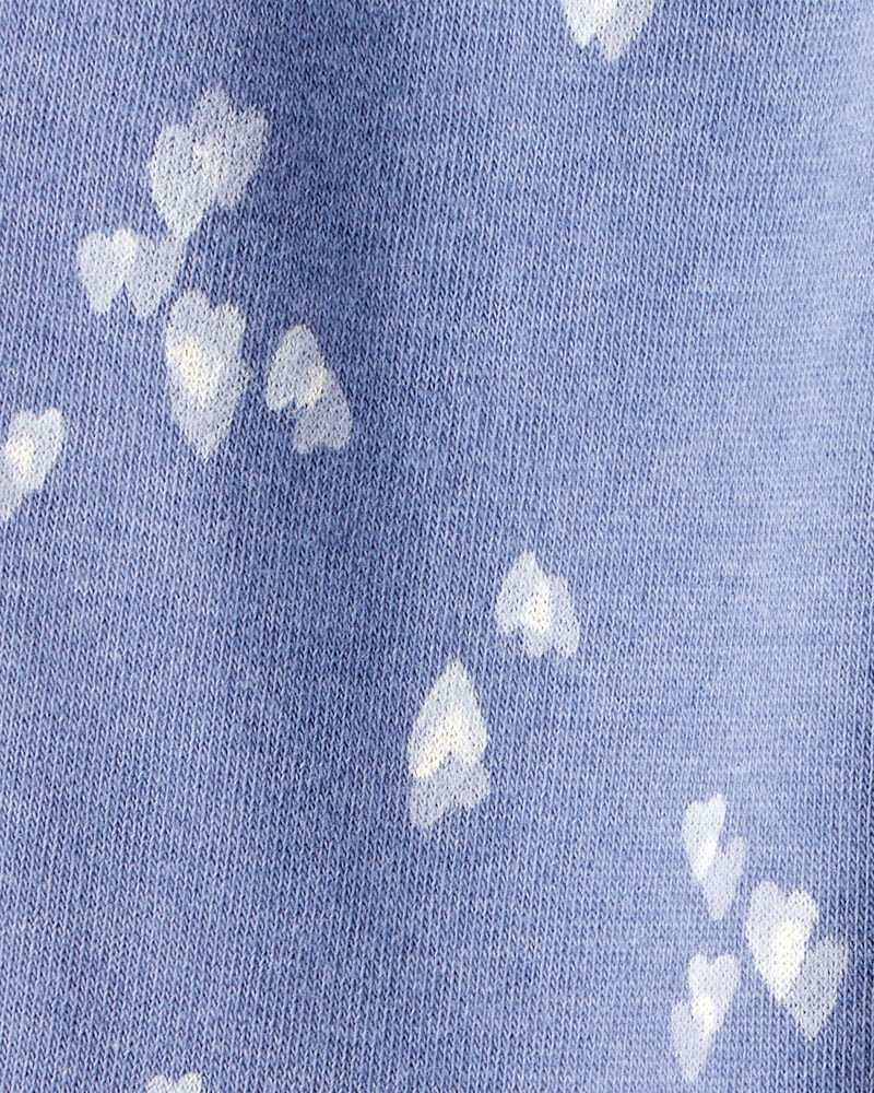 Baby Girl Heart Print Drawstring Joggers - Blue, image 3 of 4 slides