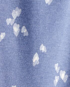 Baby Girl Heart Print Drawstring Joggers - Blue, image 3 of 4 slides