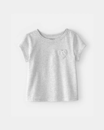 Baby Girl Heart Pocket Top - Grey, 