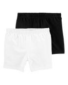 Kid 2-Pack White/Black Bike Shorts, image 1 of 3 slides