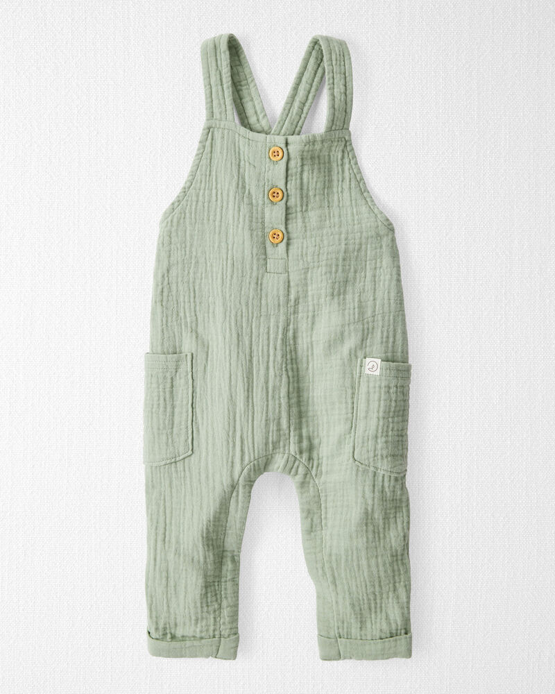 Baby Organic Cotton Gauze Overalls, image 1 of 6 slides