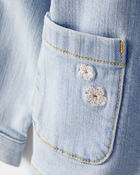 Toddler Girl Embroidered Long-Sleeve Denim Jacket - Blue, image 2 of 4 slides