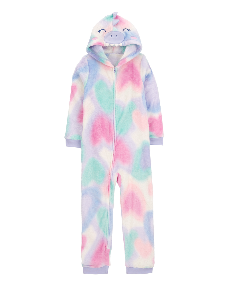Kid 1-Piece Dinosaur Fleece Costume Pajamas, image 1 of 5 slides