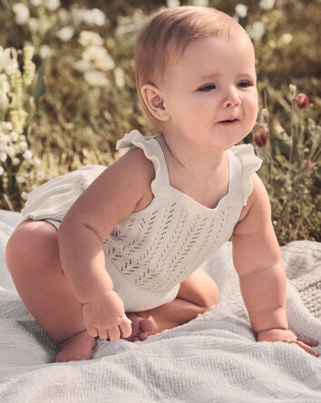 Baby Organic Cotton Pointelle Romper, 