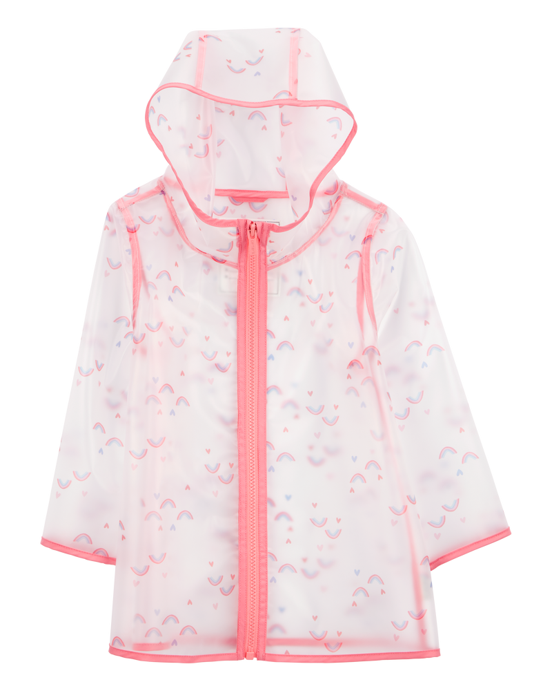 Rainbow Translucent Rain Jacket - Pink, image 1 of 2 slides