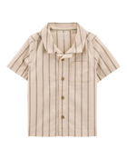 Baby Striped Button-Down Shirt - Khaki, image 1 of 3 slides