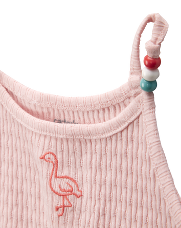 Baby Flamingo Ribbed Tank Top, 