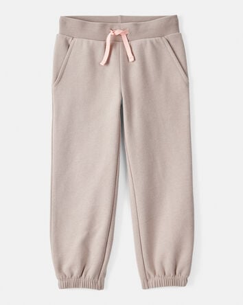 Toddler Girl Cotton Joggers - Brown, 