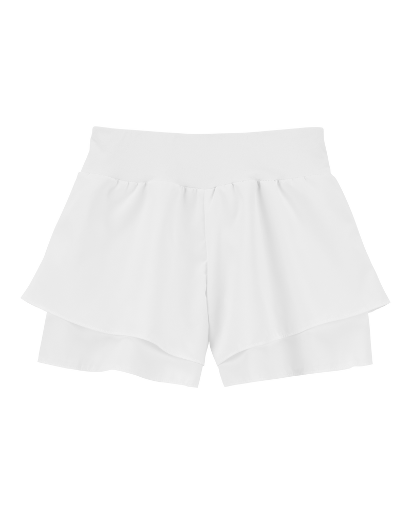 Kid Flowy Layered Flip Short - White, image 2 of 5 slides