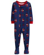 Toddler 1-Piece Spider-Man 100% Snug Fit Cotton Footie Pajamas, image 1 of 2 slides