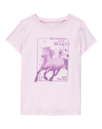 Kid Dreams Are Magic Short-Sleeve Graphic Tee - Pink, 