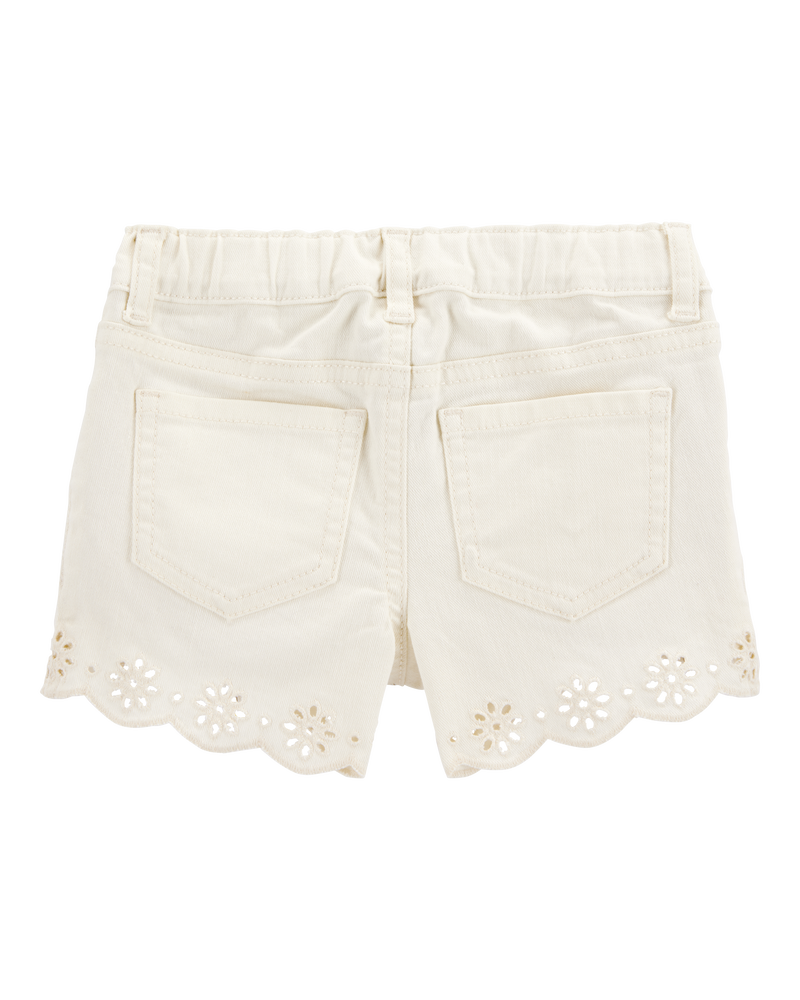 Toddler Iconic Eyelet Short - Cream, image 4 of 7 slides