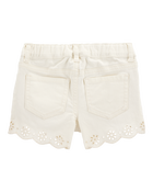 Toddler Iconic Eyelet Short - Cream, image 4 of 7 slides