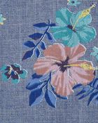 Kid Hawaiian Print Chambray Button-Front Shirt, image 2 of 3 slides
