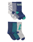 Kid 6-Pack Dinosaur Crew Socks, image 1 of 3 slides