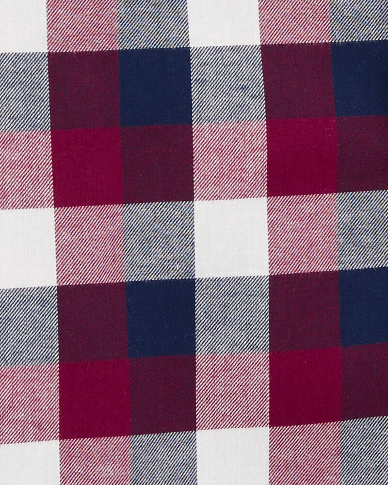 Kid Plaid Hooded Button-Down Shirt, image 3 of 4 slides