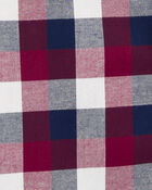 Kid Plaid Hooded Button-Down Shirt, image 3 of 4 slides