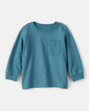 Baby Boy Long-Sleeve Pocket Tee - Teal, 