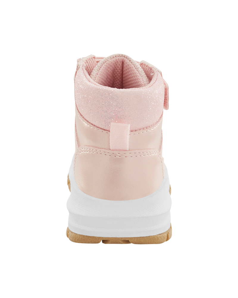 Toddler Metallic Pink Lace-Up Boots, image 3 of 7 slides