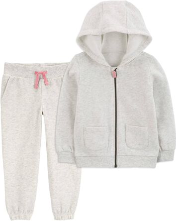 Toddler 2-Piece Zip-Up Fleece Hoodie & Joggers Set, 