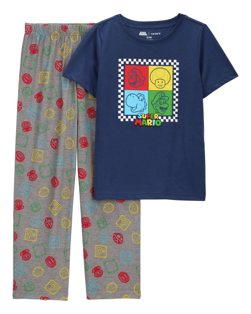 Kid Super Mario Bros™ Loose Fit 2-Piece Pajamas, image 1 of 4 slides