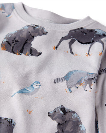 Toddler Organic Cotton Pajamas in Midnight Forest Print, 