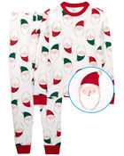 Adult 2-Piece Santa 100% Snug Fit Cotton Pajamas, image 2 of 4 slides