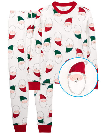 Adult 2-Piece Santa 100% Snug Fit Cotton Pajamas, 