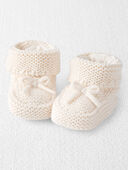 Sweet Cream - Baby Organic Cotton Crochet Booties in Cream