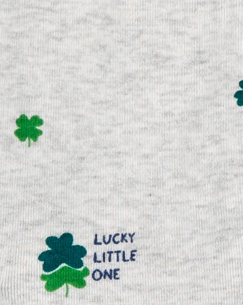 Baby St. Patrick's Day 2-Way Zip Cotton Sleep & Play Pajamas - Grey, 
