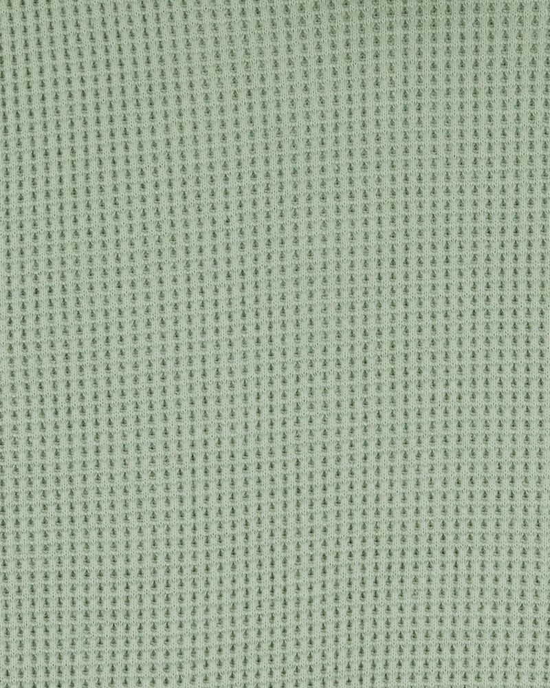 Baby Waffle Knit Hooded Pullover - Green, image 2 of 3 slides