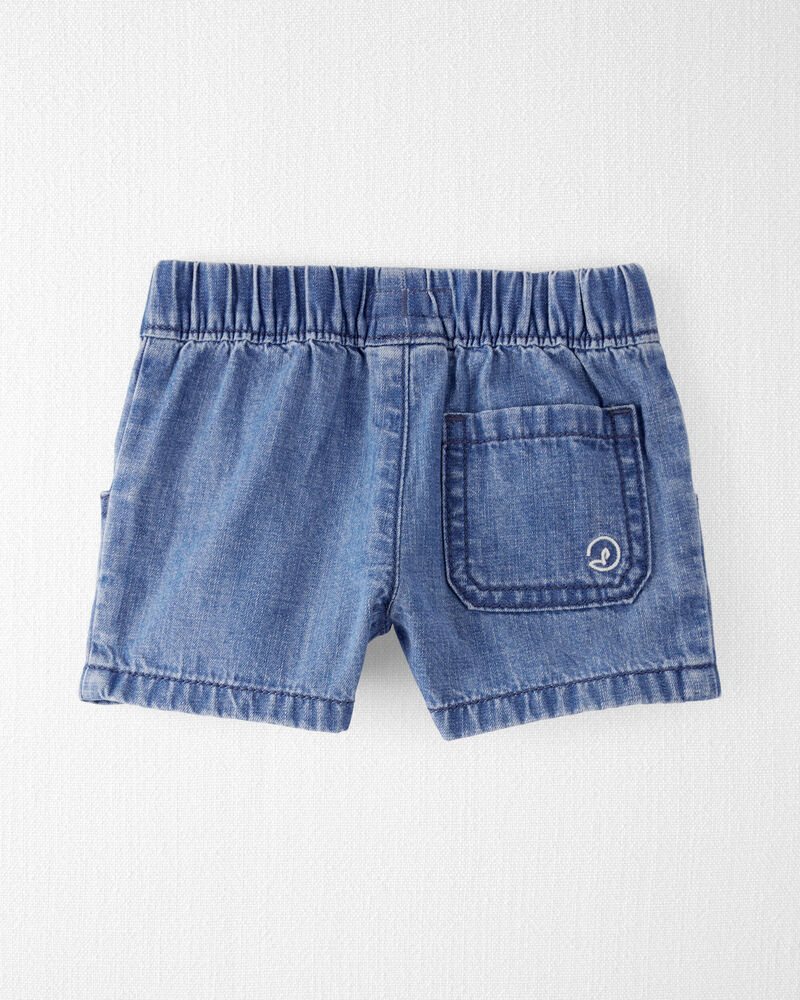 Baby Organic Cotton Chambray Drawstring Shorts, image 2 of 4 slides