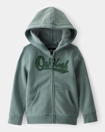 Toddler OshKosh Fleece  Logo Zip Jacket - Green, 