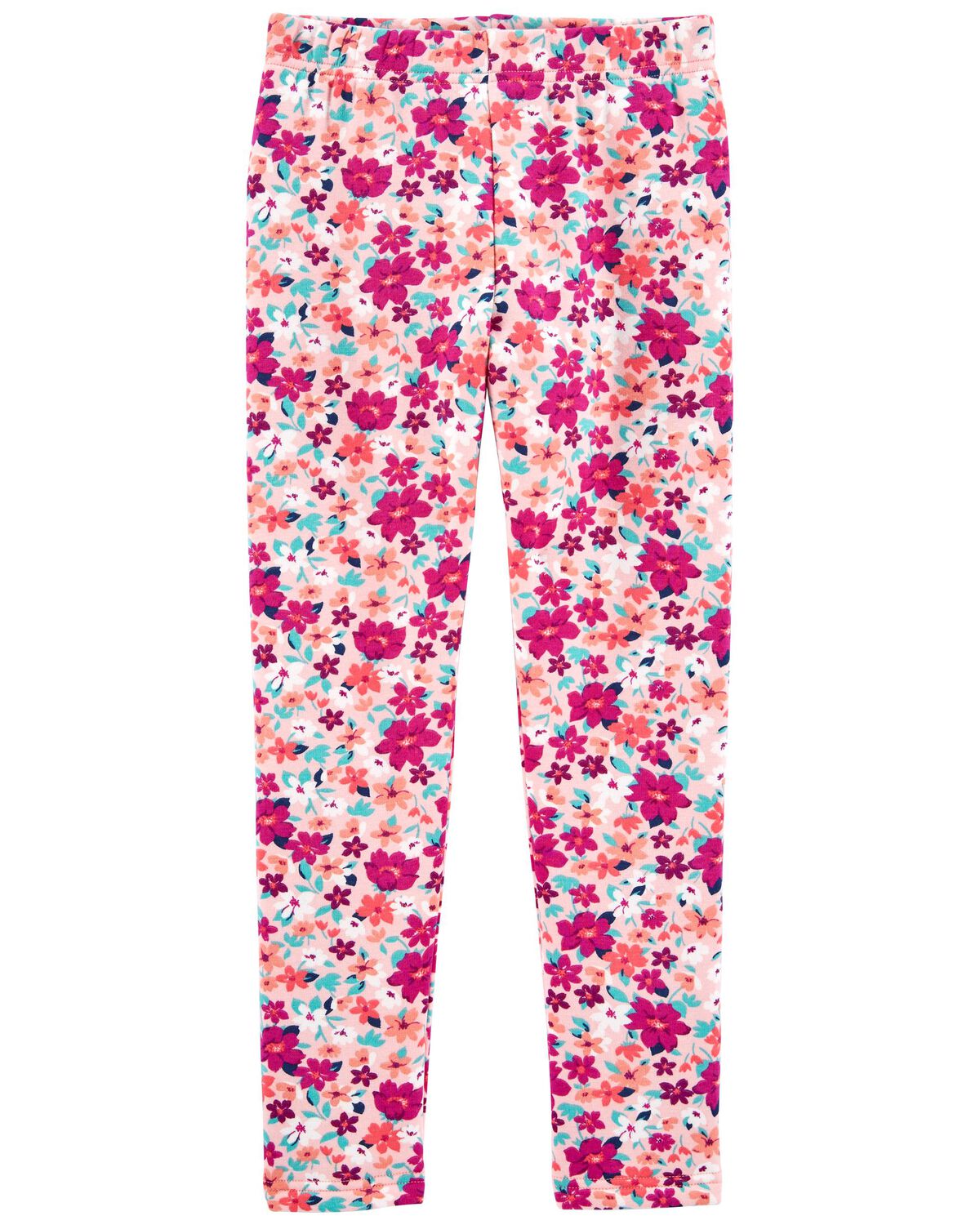 Pink Kid Floral Cozy Leggings