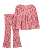 Toddler 2-Piece Floral Top & Flare Legging Set, image 1 of 3 slides