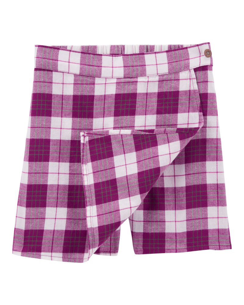 Kid 2-Piece Flutter Top & Plaid Flannel Skort Set, image 2 of 4 slides