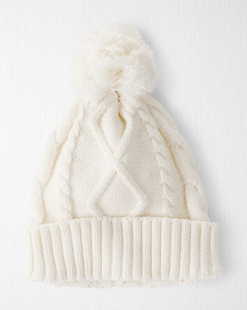 Baby Organic Cotton Cable Knit Hat, 
