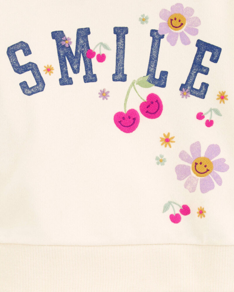 Toddler Smile Floral Sweatshirt, image 2 of 2 slides