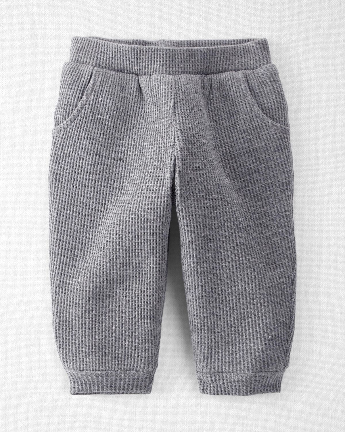 Baby Waffle Knit Sherpa Lined Pants Made with Organic Cotton
