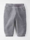 Heather Grey - Baby Waffle Knit Sherpa Lined Pants Made with Organic Cotton