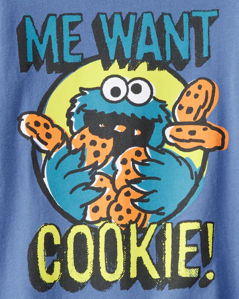 Toddler Sesame Street Cookie Monster Short-Sleeve Graphic Tee - Blue, image 2 of 2 slides