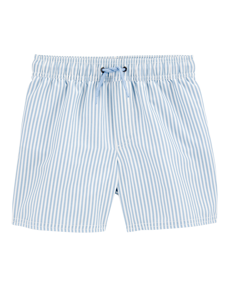Boys Striped Swim Trunks - Blue, image 1 of 5 slides