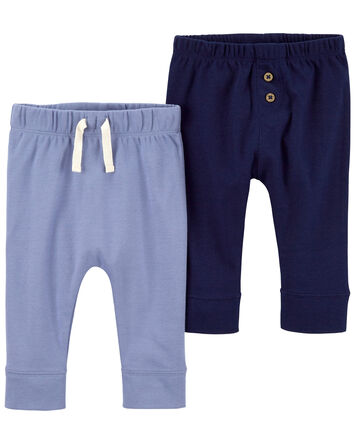 Baby 2-Pack Pull-On Cotton Pants, 