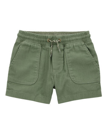 Toddler Pull-On Cotton Shorts - Olive, 