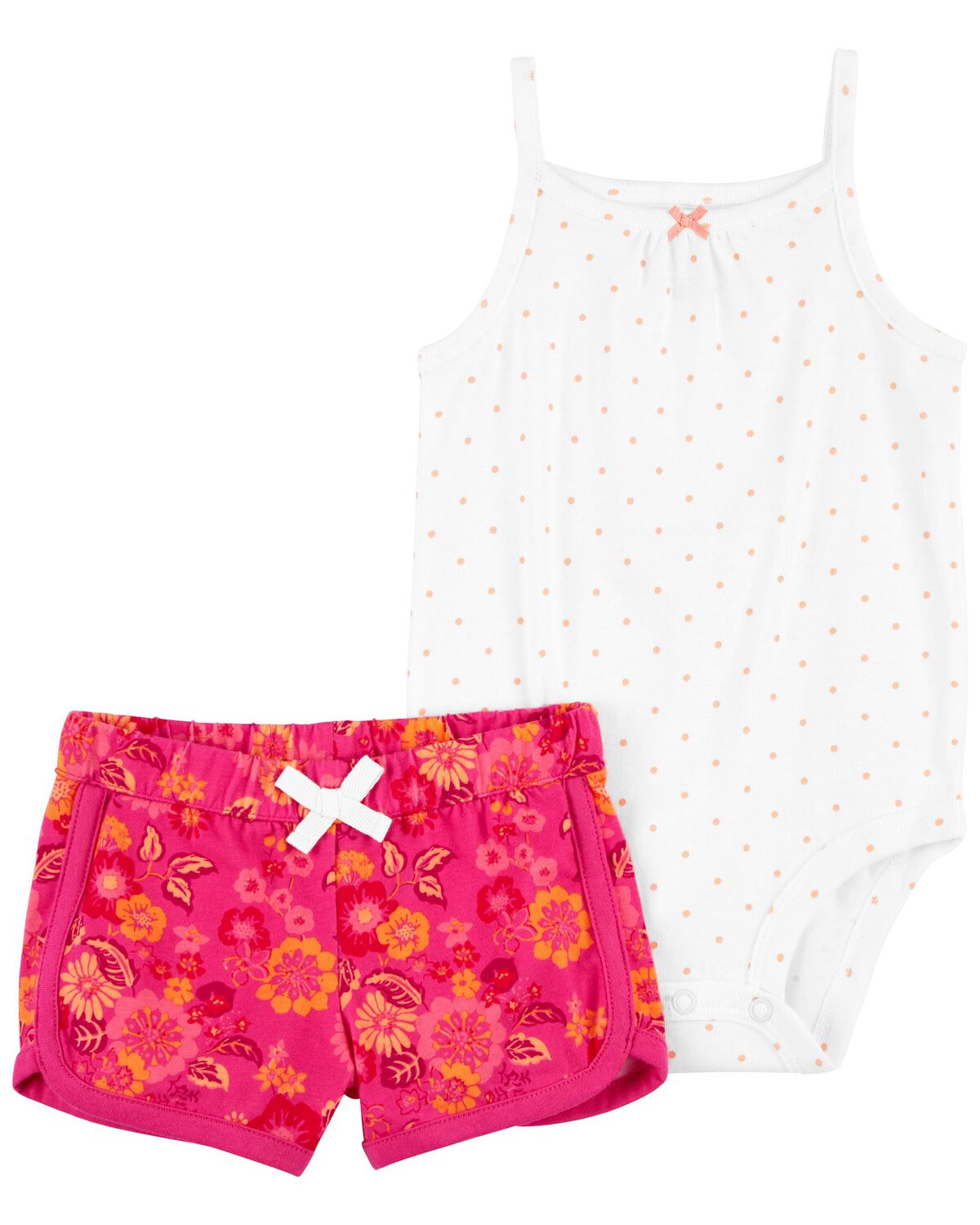 Pink Baby Pink Floral Shorts Set