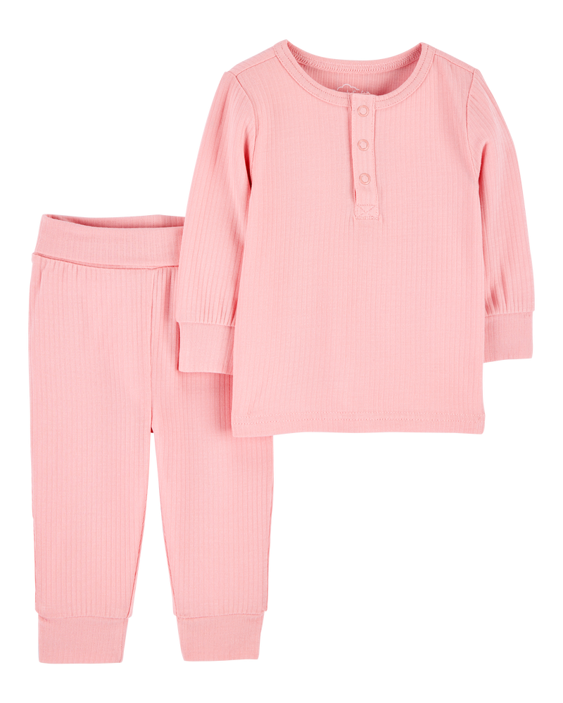 Baby 2-Piece PurelySoft Outfit Set - Pink, image 1 of 5 slides