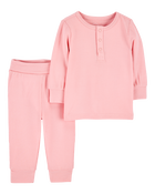 Baby 2-Piece PurelySoft Outfit Set - Pink, image 1 of 5 slides
