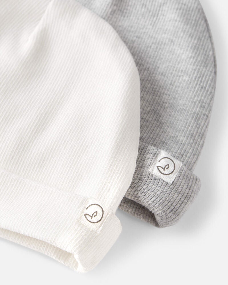 Baby 2-Pack Organic Cotton Rib Caps
, image 2 of 3 slides