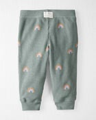 Baby 2-Piece Organic Cotton Waffle Knit Set in Magical Rainbow Print, image 4 of 6 slides